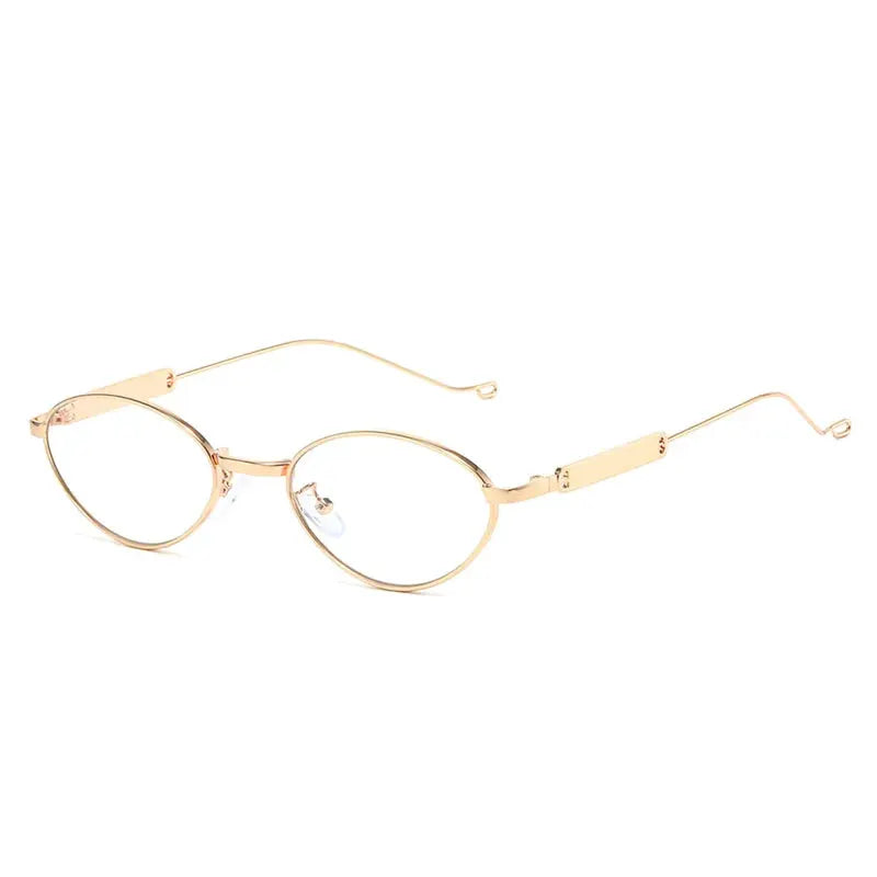 SHAUNA fashion metal-frame small cat-eye sunglasses with gold-tone frame and UV400 lenses – Astroshadez