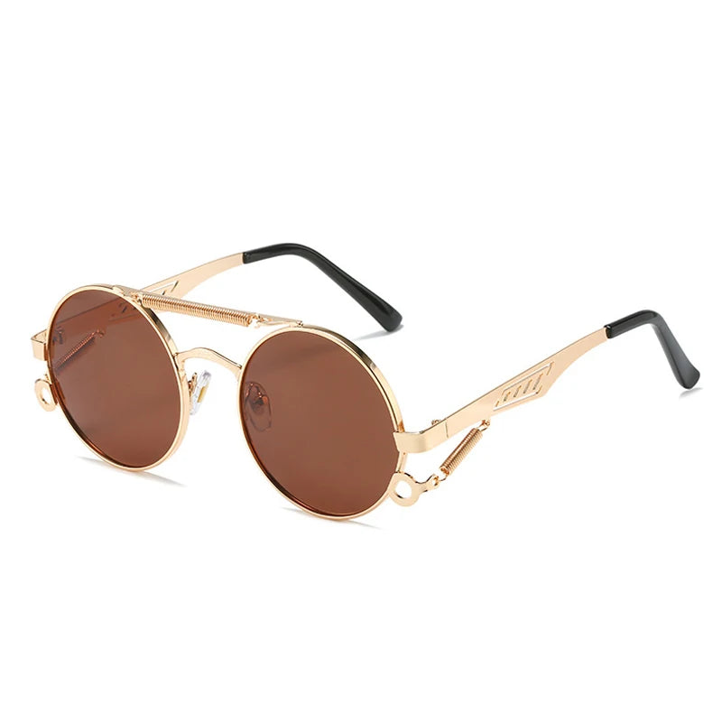 Noctis Matte Black Metal Round Double Bridge Sunglasses Astroshadez by ASTROSHADEZ.COM