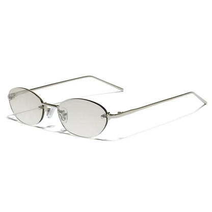 Aurelius Gold Rimless Oval Gradient Lenses Sunglasses Astroshadez by ASTROSHADEZ.COM