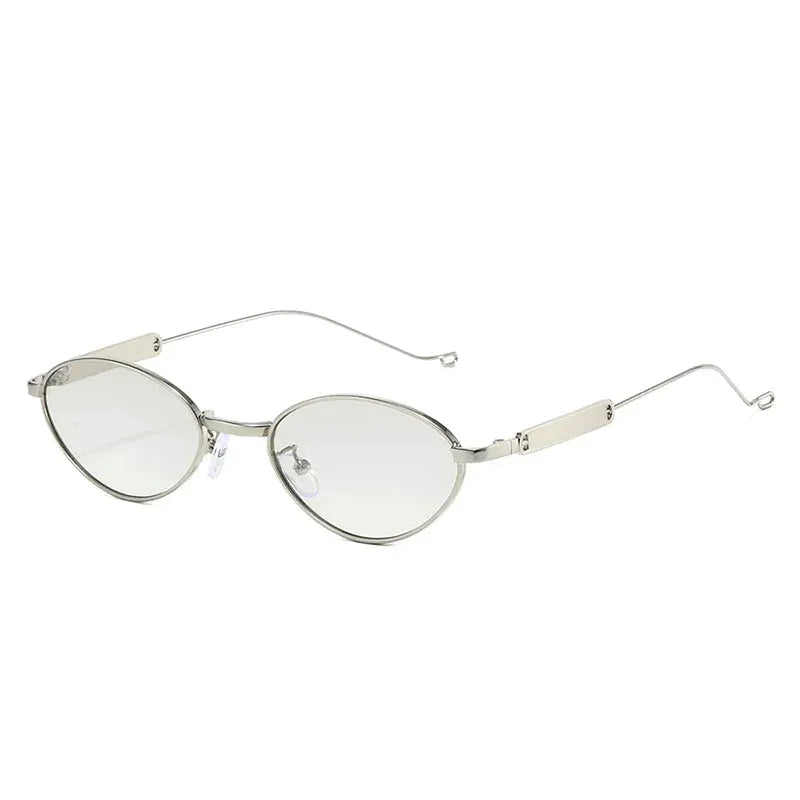 SHAUNA Fashion Metal Frame Small Cat-Eye Sunglasses with silver frame and gray UV400 lenses – Astroshadez