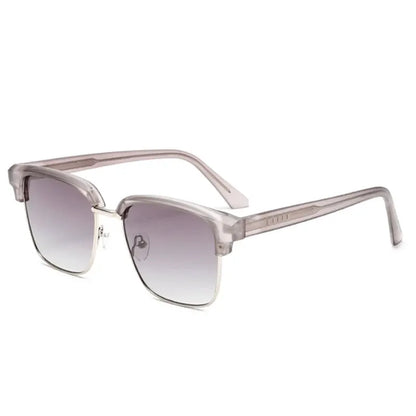 SHAUNA Retro Square Semi-Metal Sunglasses, translucent pink frame and gradient lenses – Astroshadez