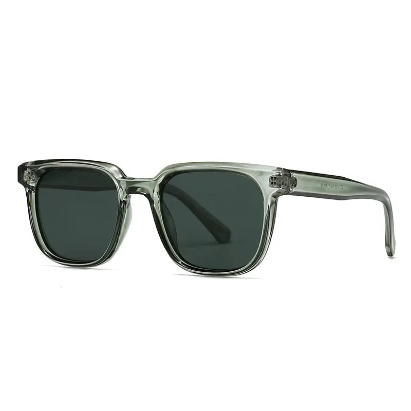 SHAUNA square sunglasses with transparent gray frame and dark UV400 lenses – Astroshadez