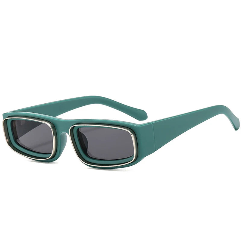 SHAUNA Fashion Rectangle Sunglasses Women Vintage Yellow Orange Eyewear Men Shades UV400