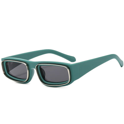 Aureon Blue Matte Plastic Rectangular Lightweight Sunglasses Astroshadez by ASTROSHADEZ.COM