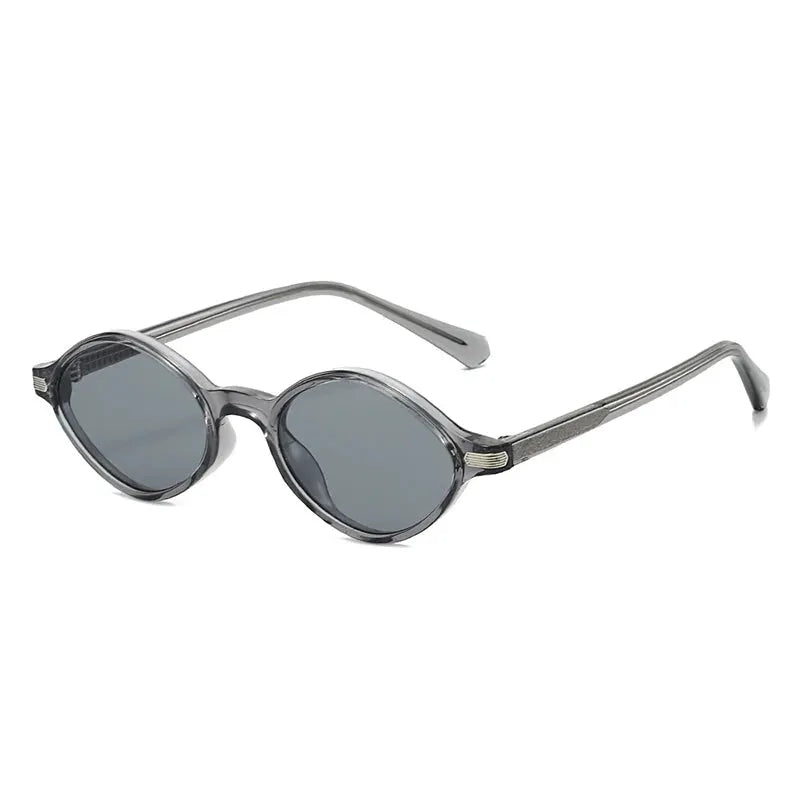 SHAUNA vintage polygon cat-eye sunglasses with translucent gray frame and blue-gray UV400 lenses – Astroshadez