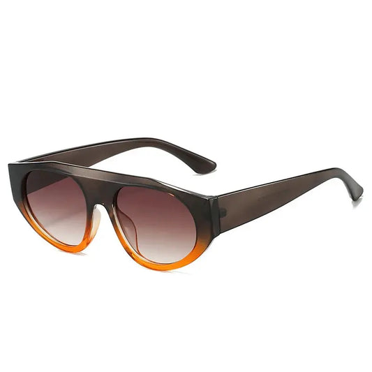 Sunglasses SHAUNA retro pilot frame in brown/orange with gradient lenses – Astroshadez