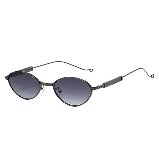 SHAUNA small cat-eye sunglasses with black metal frame and gradient gray UV400 lenses – Astroshadez