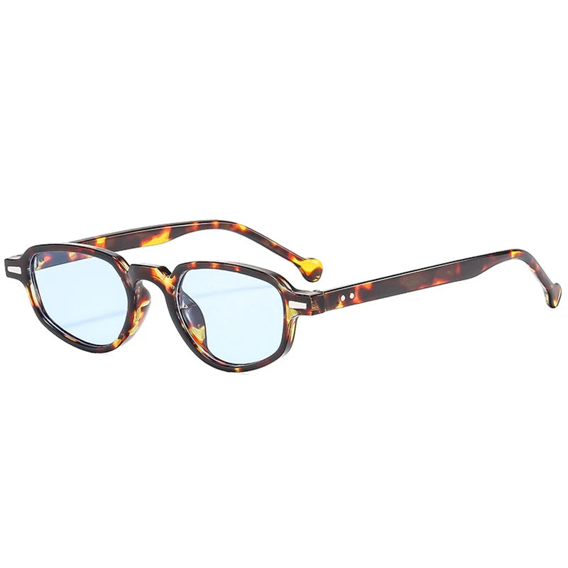 SHAUNA Ins Popular Fashion Small Cat Eye Women Sunglasses Retro Clear Ocean Lens Shades UV400 Men Rivets Sun Glasses