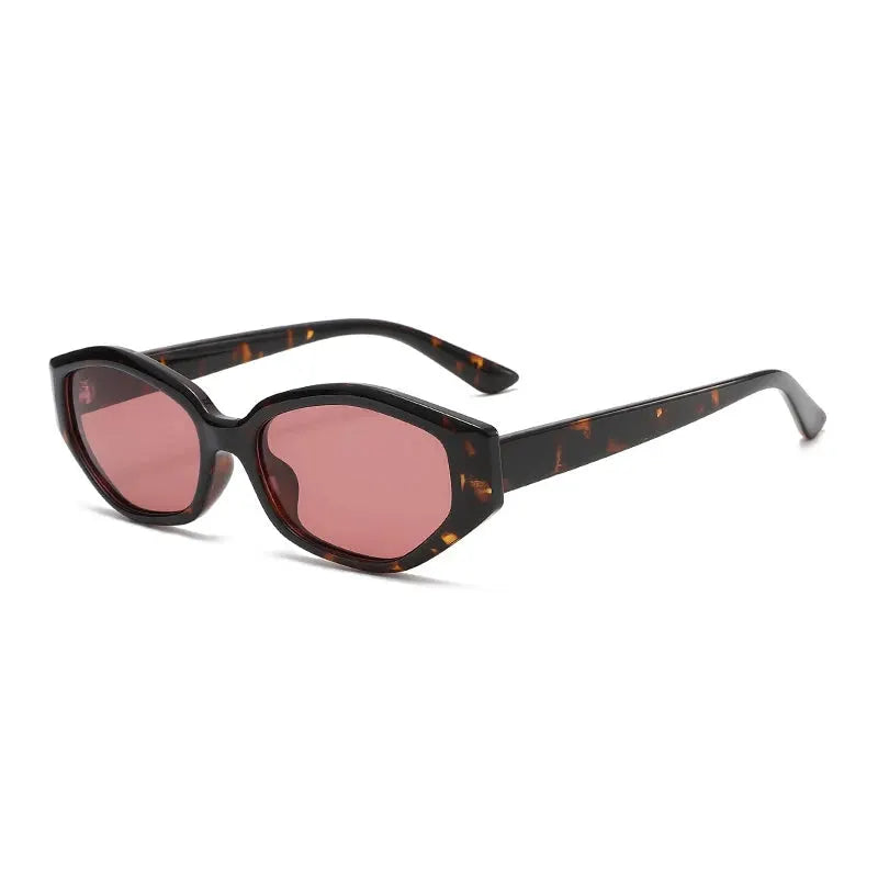 SHAUNA retro polygon cat-eye sunglasses with tortoiseshell frame and pink gradient lenses – Astroshadez