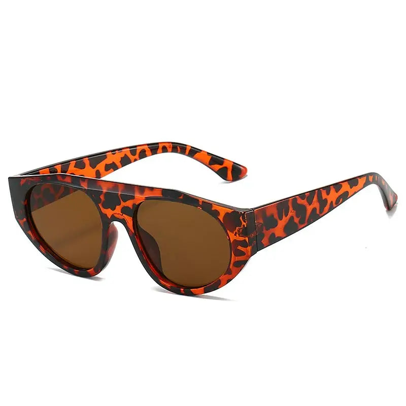 SHAUNA Retro Pilot sunglasses with red-black tortoiseshell frame and brown gradient lenses – Astroshadez
