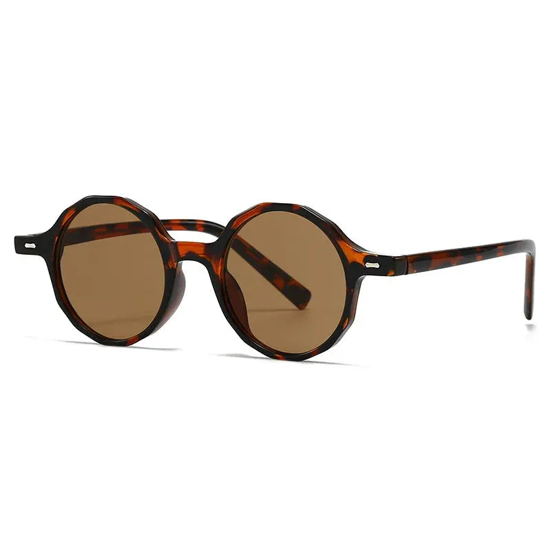 SHAUNA round tortoiseshell sunglasses with brown lenses; retro style, UV400 protection – Astroshadez