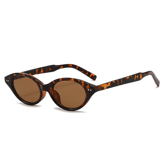 SHAUNA Fashion small cat-eye sunglasses in tortoiseshell frame with brown UV400 lenses – Astroshadez