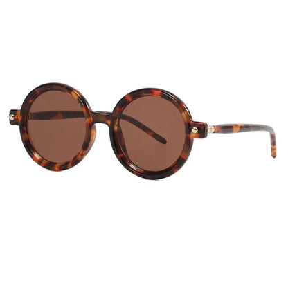 SHAUNA round tortoiseshell sunglasses with brown lenses; retro anti-blue light eyewear – Astroshadez