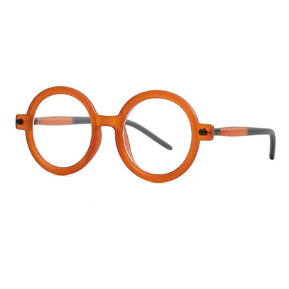 SHAUNA round orange frame sunglasses with double-color arms and anti-blue light lenses – Astroshadez