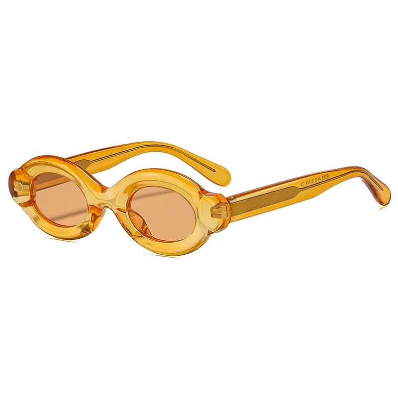 SHAUNA Retro Oval Punk Women Men Polarized Sunglasses Shades UV400