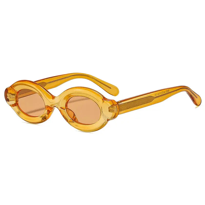 Celestique Translucent Amber Oval Sunglasses Astroshadez by ASTROSHADEZ.COM