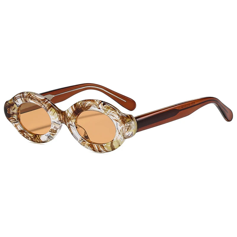 SHAUNA Retro Oval Punk Women Men Polarized Sunglasses Shades UV400