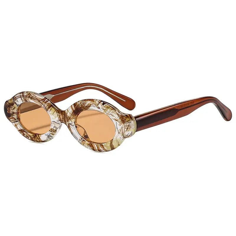 Celestique Translucent Amber Oval Sunglasses Astroshadez by ASTROSHADEZ.COM
