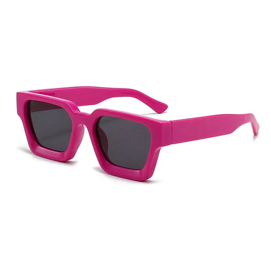 SHAUNA Ins square sunglasses with hot pink frame and dark lenses, UV400 – Astroshadez