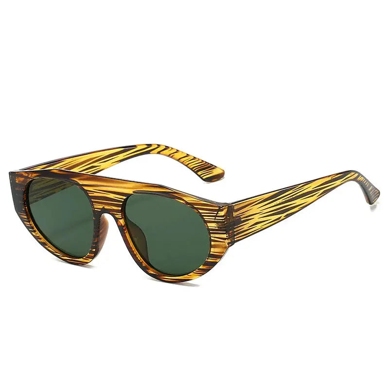 SHAUNA Retro Pilot Sunglasses, tortoiseshell frame with green UV400 lenses – Astroshadez