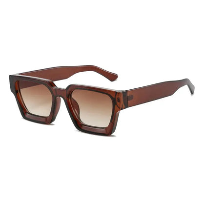 SHAUNA square sunglasses in translucent brown frame with brown gradient UV400 lenses – Astroshadez