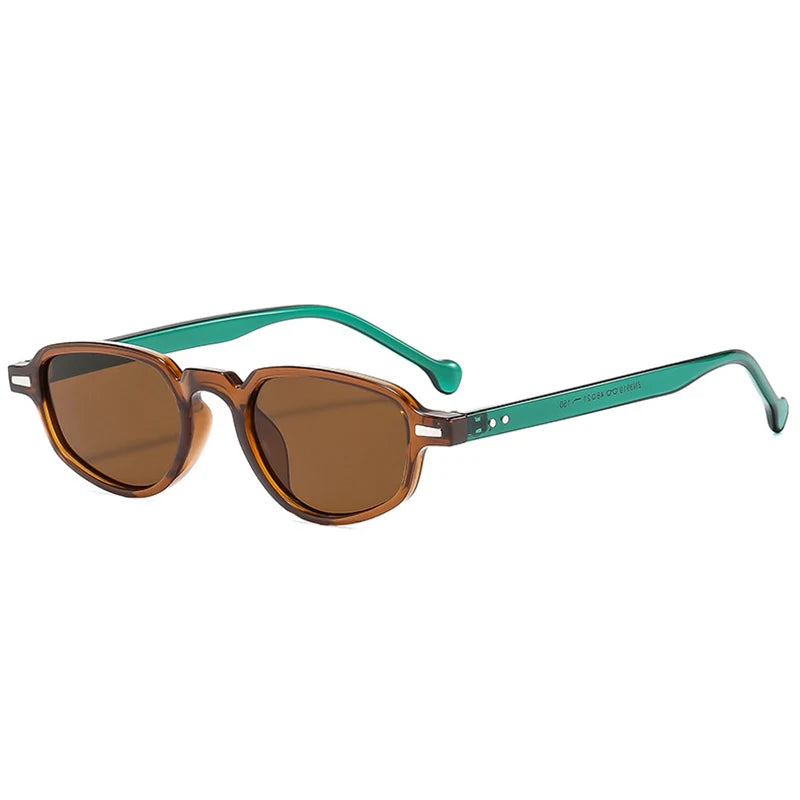 SHAUNA Ins Popular Fashion Small Cat Eye Women Sunglasses Retro Clear Ocean Lens Shades UV400 Men Rivets Sun Glasses