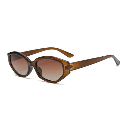 SHAUNA retro polygon cat-eye polarized sunglasses with tortoiseshell frame and brown gradient lenses – Astroshadez
