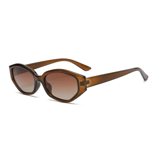 SHAUNA retro polygon cat-eye polarized sunglasses with tortoiseshell frame and brown gradient lenses – Astroshadez