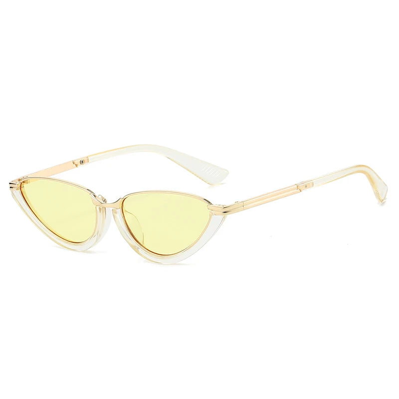 SHAUNA Retro Small Cat Eye Women Sunglasses Fashion Clear Ocean Lens Shades UV400 Men Trending Punk Gradient Sun Glasses