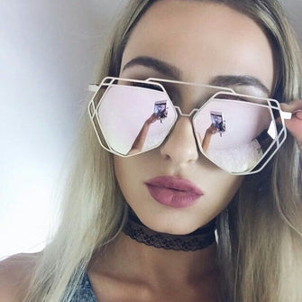 Womens 'Paradise' Hexagon Shaped Sunglasses Astroshadez