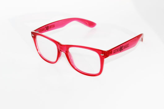 Transparent Red Frame w/ Clear Diffraction Glasses Astroshadez-Other Unisex Clothing & Accs-Astroshadez-Clear-ASTROSHADEZ.COM