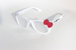White Kitty Frame w/ Spiral Diffraction Glasses Astroshadez-Other Unisex Clothing & Accs-Astroshadez-White-ASTROSHADEZ.COM