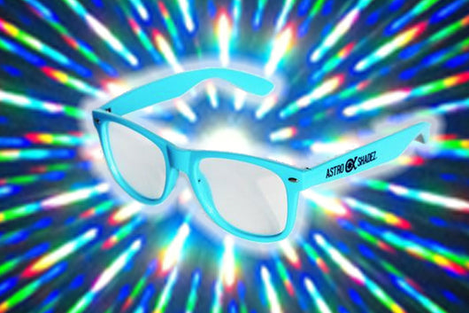 Aqua Frame w/ Clear Diffraction Glasses Astroshadez-Glasses-Astroshadez-Aqua-ASTROSHADEZ.COM