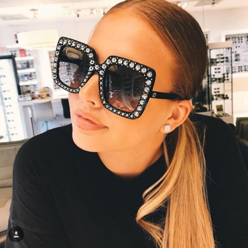 Womens 'Cucci' Crystal Studded Large Sunglasses Astroshadez – ASTROSHADEZ .COM