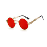 Womens 'Potter' Round/Circle Steampunk Sunglasses Astroshadez-ASTROSHADEZ.COM-Gold frame w/ red lens-ASTROSHADEZ.COM