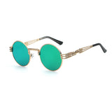Womens 'Potter' Round/Circle Steampunk Sunglasses Astroshadez-ASTROSHADEZ.COM-Gold frame w/ green lens-ASTROSHADEZ.COM