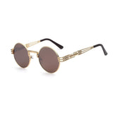 Womens 'Potter' Round/Circle Steampunk Sunglasses Astroshadez-ASTROSHADEZ.COM-Gold frame w. brown lens-ASTROSHADEZ.COM