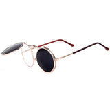 Unisex 'Flex' Vintage Steampunk Sunglasses w/ Flip Lens Astroshadez-ASTROSHADEZ.COM-Rose frame w/ tint lens-ASTROSHADEZ.COM