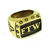 FTW Middle Finger MC Biker Ring Stainless Steel Jewelry Silver Black Gold-ASTROSHADEZ.COM-ASTROSHADEZ.COM