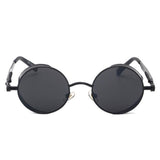 Unisex 'Titus' Vintage Retro Round/Circle Teashades Steampunk Sunglasses Astroshadez-ASTROSHADEZ.COM-Black frame w/ tint lens-ASTROSHADEZ.COM