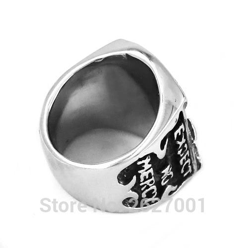 Mens Denmark Bandidos MC Biker Engraved Ring Stainless Steel Silver – ASTROSHADEZ.COM