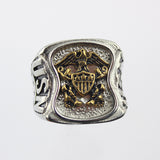 Stainless Steel US Navy USN Insignia Ring Silver Gold Plated-ASTROSHADEZ.COM-ASTROSHADEZ.COM
