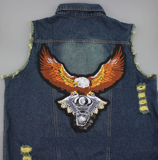 Harley-Davidson Eagle large back patch for jacket, vest, sew patch, custom  patch, embroidery patch, iron-on patch