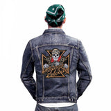 VINTAGE VELOCITY MC Biker Patch Set Iron On Vest Jacket Rocker Hells LARGE-ASTROSHADEZ.COM-ASTROSHADEZ.COM
