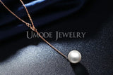 Womens Long Necklace Rose Gold Color Simulated Pearl Pendant Jewelry Bijoux Female-ASTROSHADEZ.COM-ASTROSHADEZ.COM