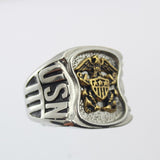 Stainless Steel US Navy USN Insignia Ring Silver Gold Plated-ASTROSHADEZ.COM-ASTROSHADEZ.COM