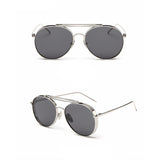 Unisex 'Eclipse' Browline Alloy Sunglasses Astroshadez-ASTROSHADEZ.COM-Silver frame w/ tint-ASTROSHADEZ.COM