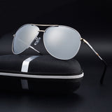 Mens Aviator 'Top Gun' Polarized Alloy Premium Sunglasses Astroshadez-ASTROSHADEZ.COM-Silver-ASTROSHADEZ.COM