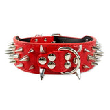 2inch Wide Cool Sharp Spiked Studded Leather Dog Collars 15-24' For Large Breeds Pitbull Mastiff Boxer Bully 4 Sizes-ASTROSHADEZ.COM-Red-S-ASTROSHADEZ.COM