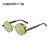 MERRY'S Vintage Women Steampunk Sunglasses Brand Design Round Sunglasses Oculos de sol UV400 Astroshadez-ASTROSHADEZ.COM-C06 Brown Gold-ASTROSHADEZ.COM